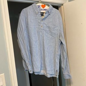 Chubbies The Nutter Chambray Blue Long Sleeve Button Up Size L